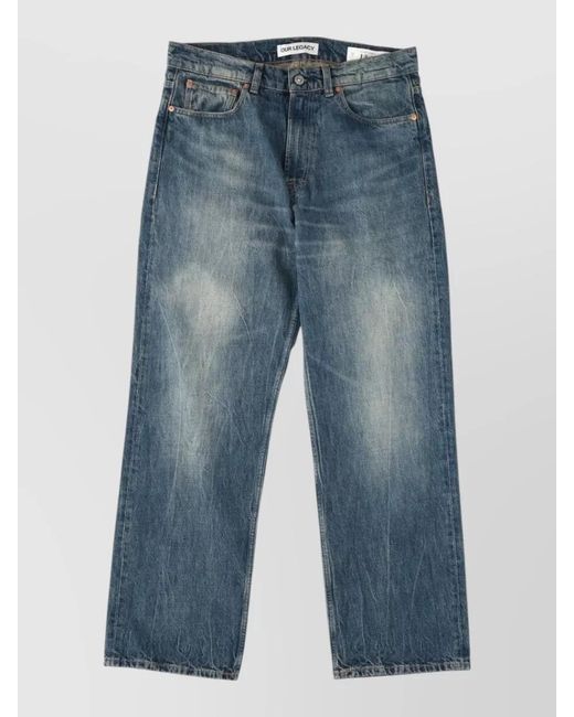Our Legacy Blue Wide-Leg Trousers for men