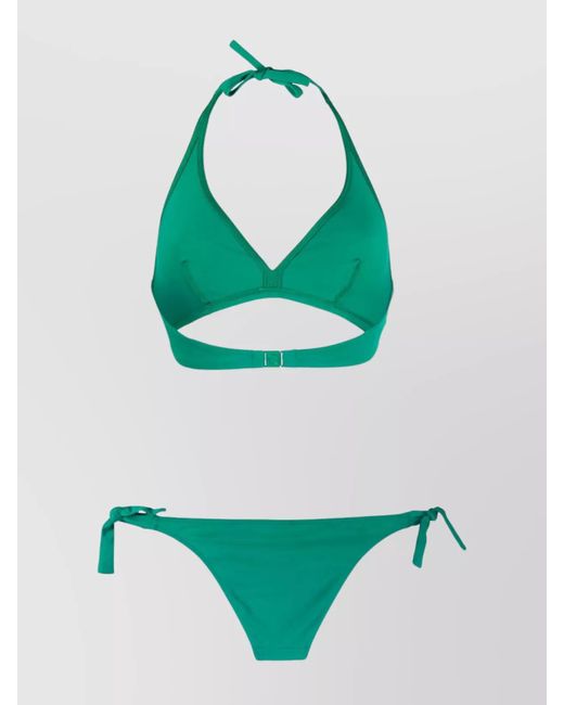Eres Green Halter Triangle Low Rise Adjustable Straps