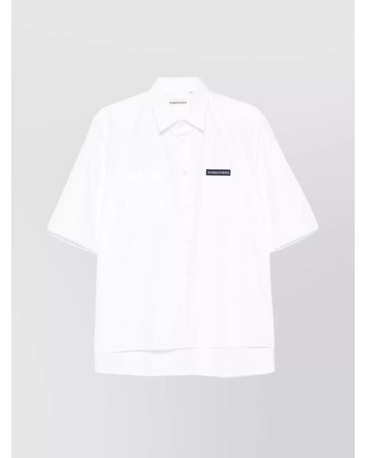 NAMACHEKO White Guard Shirt Short Sleeve Pockets for men