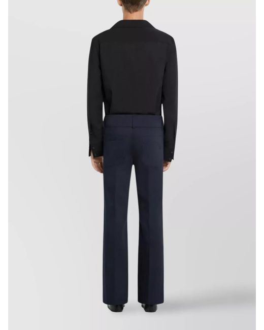 Courreges Blue Long-Sleeve Camp-Collar Shirt for men