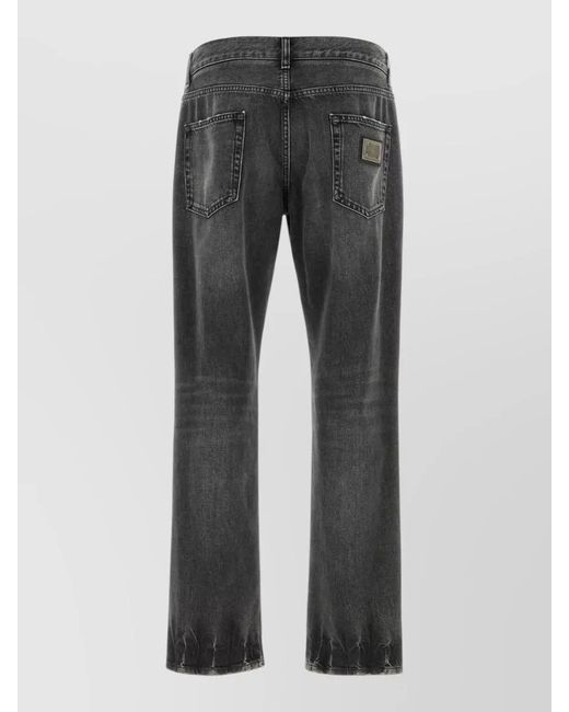 Dolce & Gabbana Gray Denim Straight-Leg Jeans for men