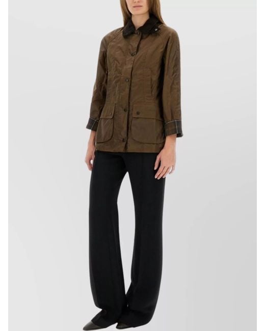 Barbour Multicolor Corduroy Collar Coat Flap Pockets