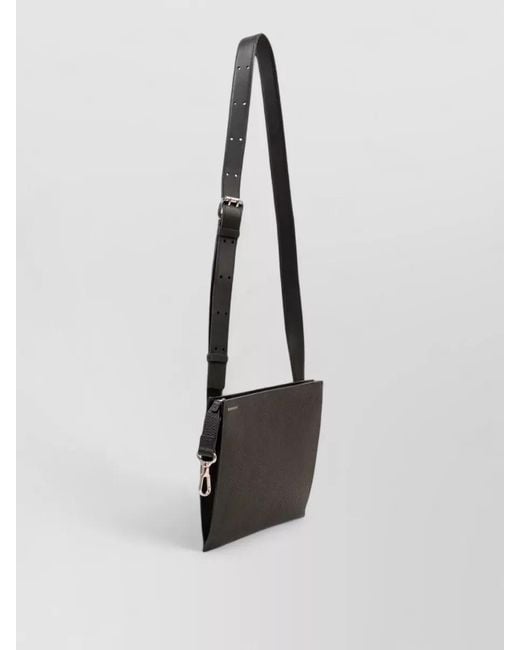Givenchy White Rectangular Shoulder Bag Textured Surface Strap for men