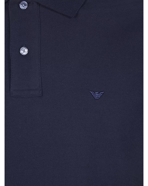 Emporio Armani Blue Cotton Polo Shirt for men