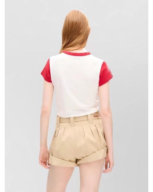 KENZO Pink Tiger Cropped Top Contrast Sleeves