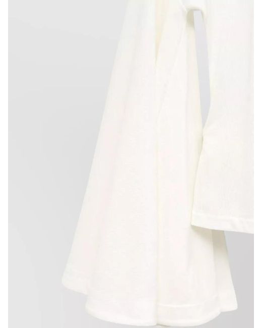 Jacquemus White Ventadou Wrap Top Flared Sleeves V Neck