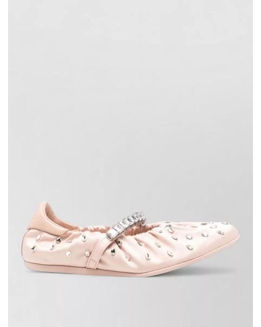 Jimmy Choo Pink Leather Ballerina Shoes