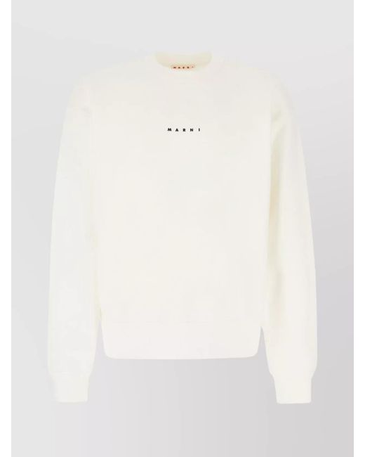 Marni White Cotton Sweatshirt for men