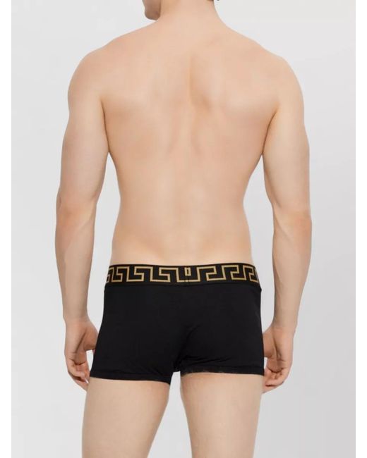 Versace Black Underwear Set Elastic Waistband Logo Detail for men