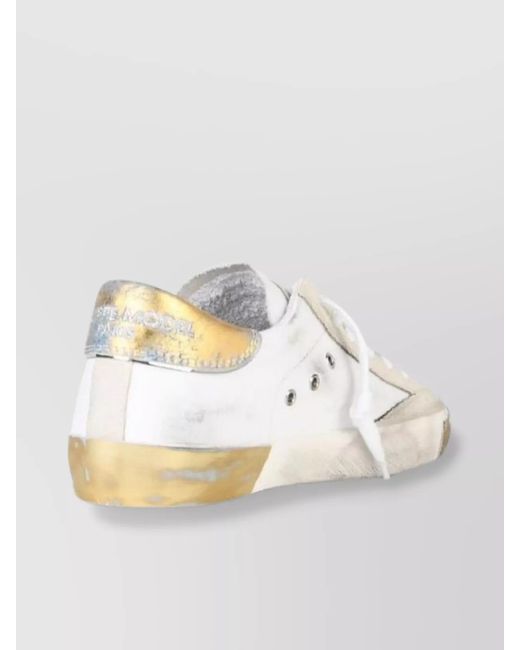 Philippe Model Metallic Leather Low-Top Sneakers