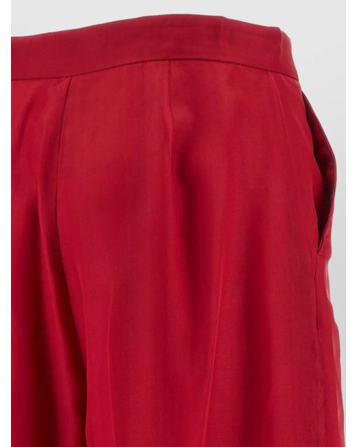 Max Mara Red Mxeolivi High Waist Wide Leg Trousers