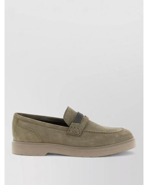Brunello Cucinelli Natural Leather Loafers