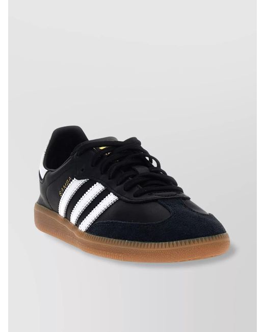 Adidas Originals Black Leather Samba Decon Low-Top Sneakers for men