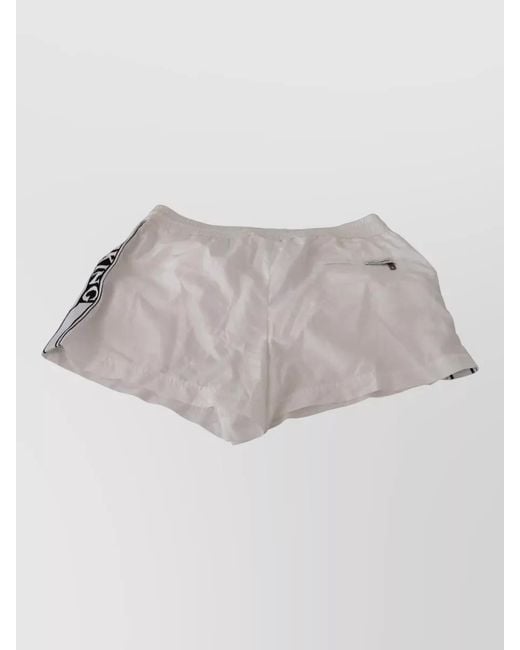 Dolce & Gabbana Gray Polka Dot Floral Print Triangle Shorts