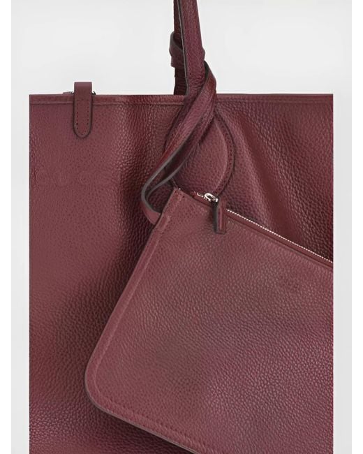Gucci Purple Large Calfskin Leather Reversible Tote Bag