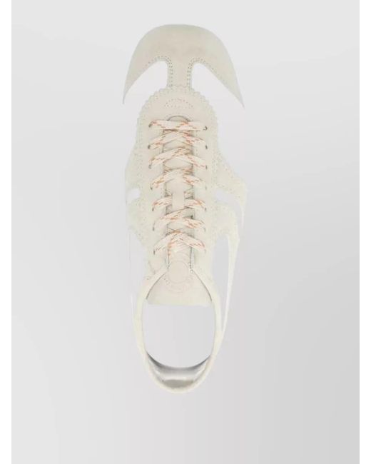 Dries Van Noten White Low Top Sneakers Perforated Contrast Stitching Sole for men