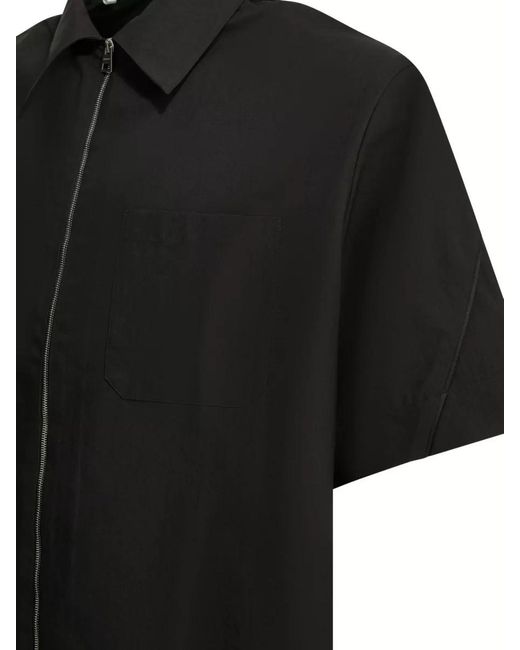 Givenchy Black Couture Seam Short Sleeve Collared Shirt for men