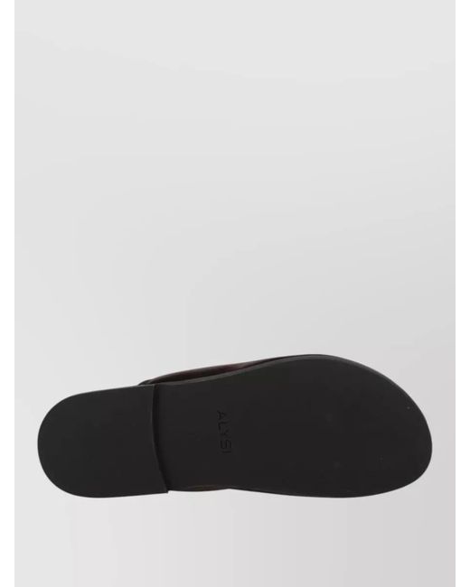 Alysi Brown Satin Flat Sole Open Toe Mules
