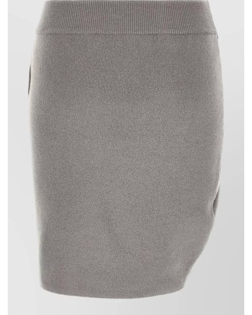 GIUSEPPE DI MORABITO Gray Jewel Pin Skirt Fitted Ruched Buttons