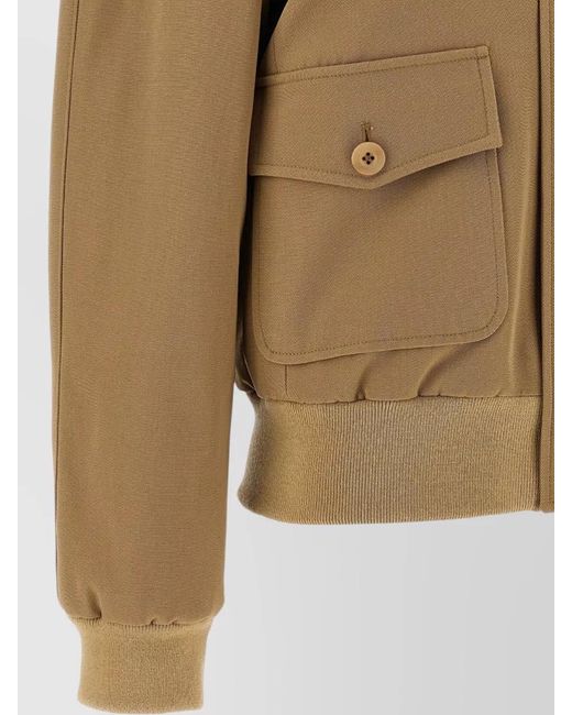 A.P.C. Natural Cotton Wool Jacket Collar Pockets Ribbed Trim