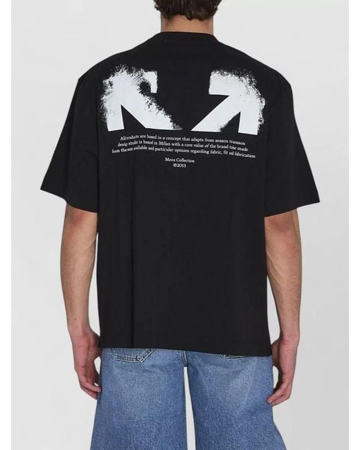 Off-White c/o Virgil Abloh Black Half Arrow Cotton T-Shirt for men
