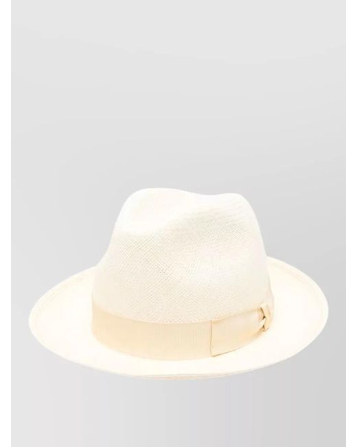 Borsalino Natural Federico Straw Hat Ribbon Wide Brim for men