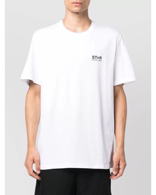 Golden Goose Deluxe Brand White Cotton Vintage Print T-Shirt for men