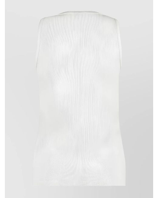 Bottega Veneta White Ribbed Slim-Fit Tank Top