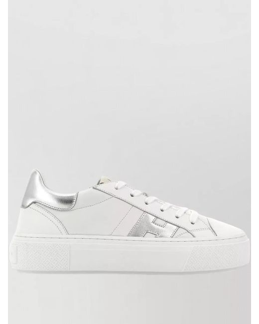 Hogan White Leather Low-Top Sneakers