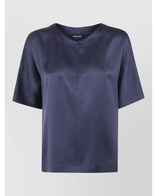 Giorgio Armani Blue Silk Shirt