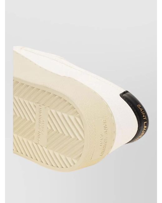 Saint Laurent Natural Cotton Slip-On Sneakers