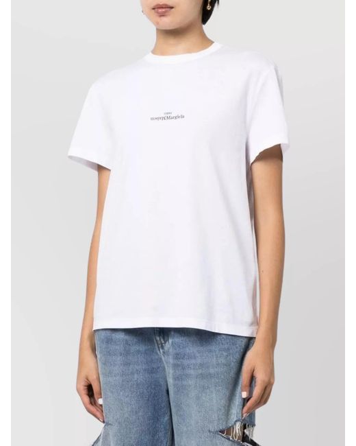 Maison Margiela White Cotton Logo-Print T-Shirt