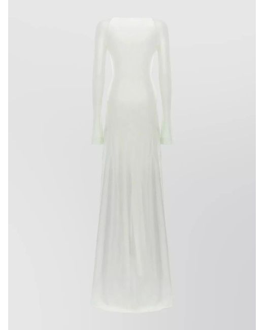 Victoria Beckham White Twist Waist Maxi Dress