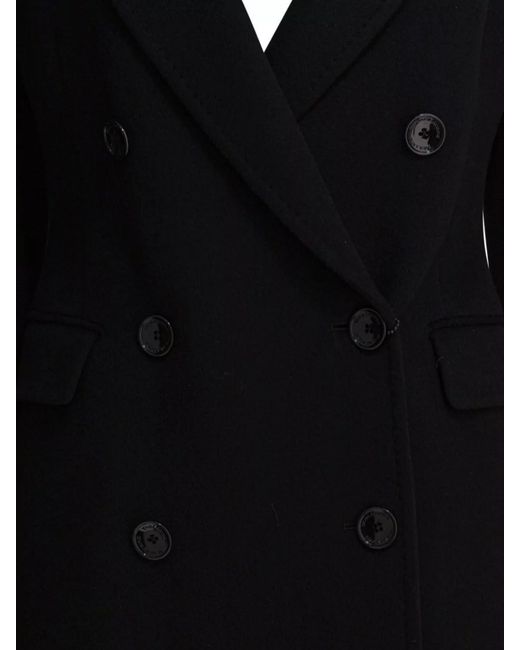 Tagliatore Black Cashmere Double-Breasted Coat