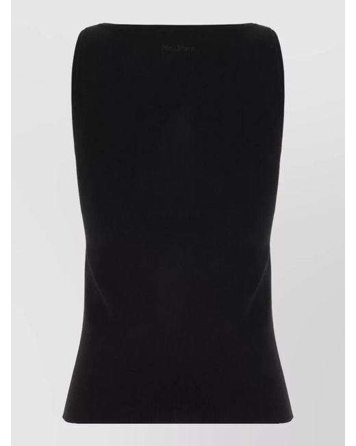 Max Mara Black Viscose Blend Tank Top