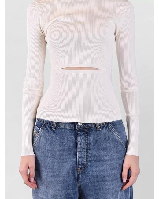 DIESEL White Wool Jersey T-Shirt