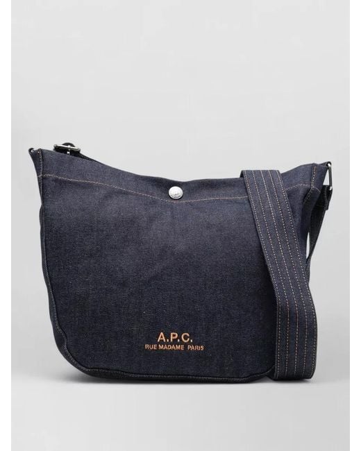 A.P.C. Blue Journal Small Shoulder Bag
