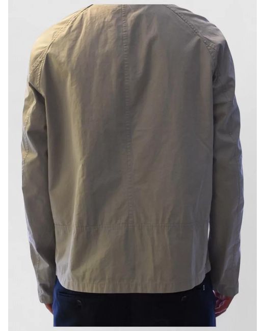Belstaff Gray Stand Collar Jacket Long Sleeves Pockets for men