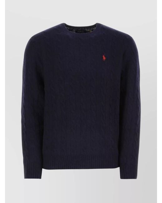 Polo Ralph Lauren Blue Wool Blend Cable Knit Sweater for men