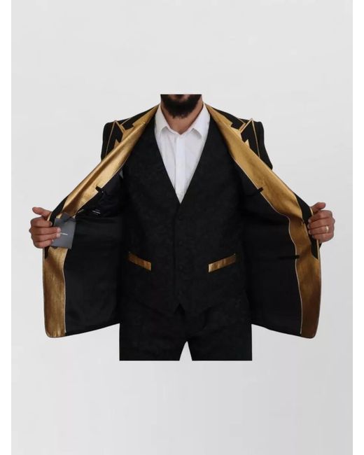 Dolce & Gabbana Black Silk Slim-Fit Tuxedo Suit for men