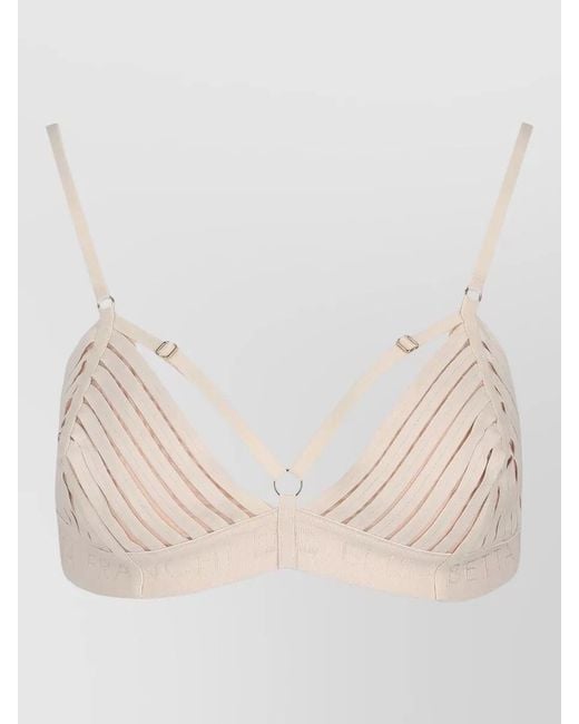Elisabetta Franchi Natural Sheer Bra Top Adjustable Straps Elastic Band