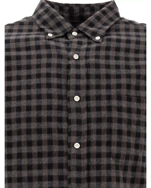 Beams Plus Black Gingham Check Shirt for men