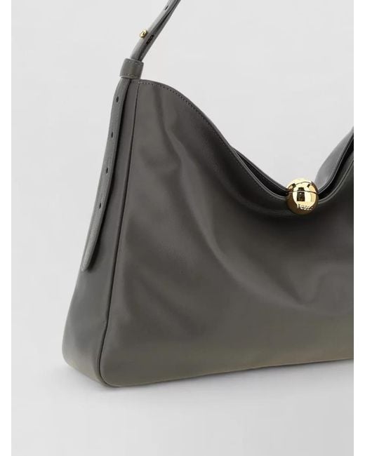 Furla Black Large Leather Shoulder Bag