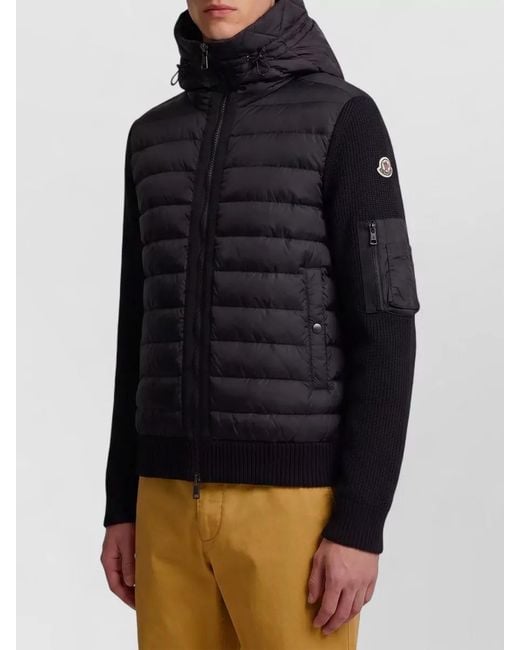 Moncler Blue Down Hooded Padded Zip-Up Cardigan for men