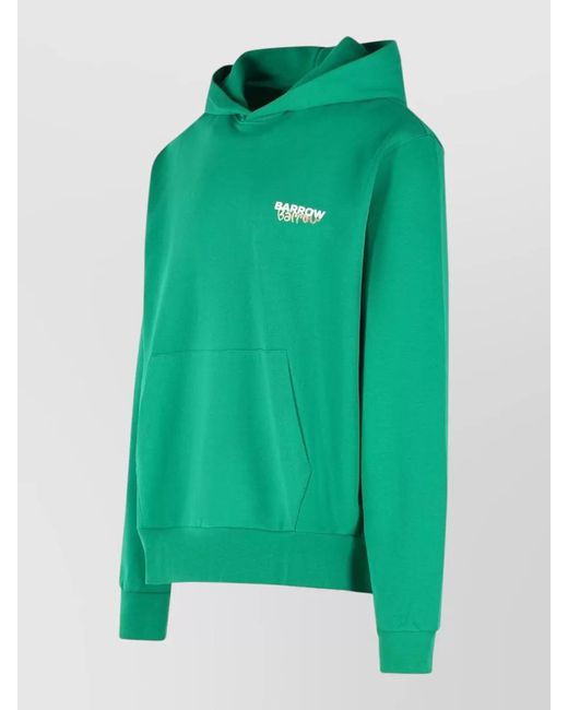 Barrow Green Hooded Sweater Kangaroo Pocket Ribbed Trims for men