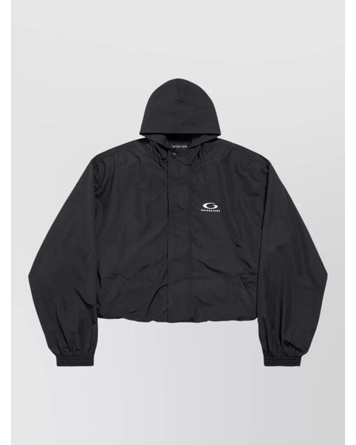 Balenciaga Blue Cropped Windbreaker Jacket