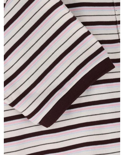 DUNST Gray Striped Polo Shirt Short Sleeves Casual