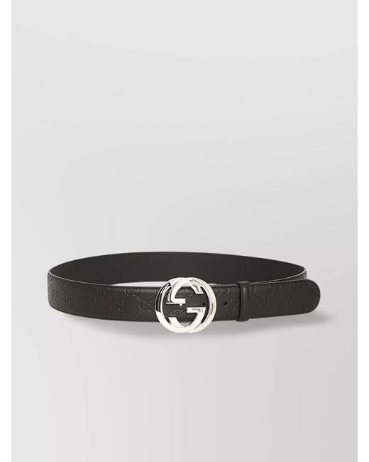Gucci Brown Signature Leather Belt With Adjustable Gg Buckle for men