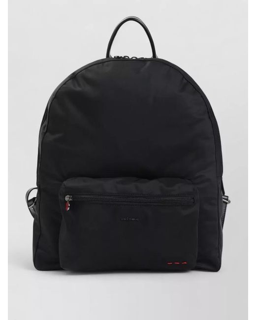 Kiton Black Nylon Backpack for men