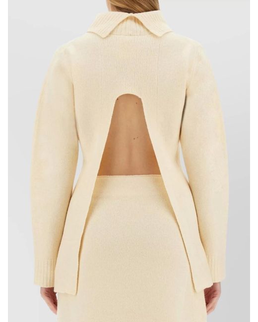 Jil Sander Natural Wool Regular-Fit Turtleneck Knitted Dress